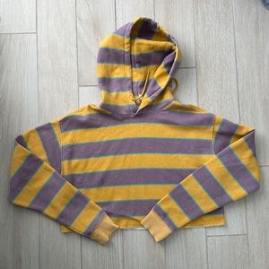 Urban Outfitters "Out From Under" Striped Cropped Hoodie